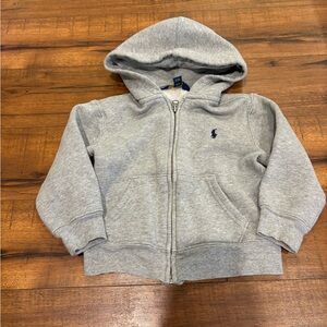 Polo Ralph Lauren Gray Zip Up Hooded Jacket Cotton Toddler Size 3T